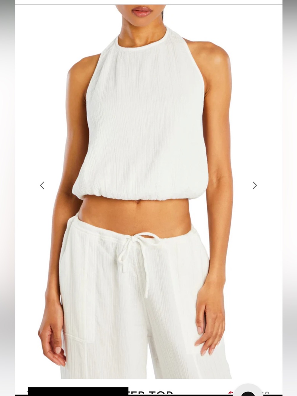 SER.O.YA Zira Gauze Halter Top | White